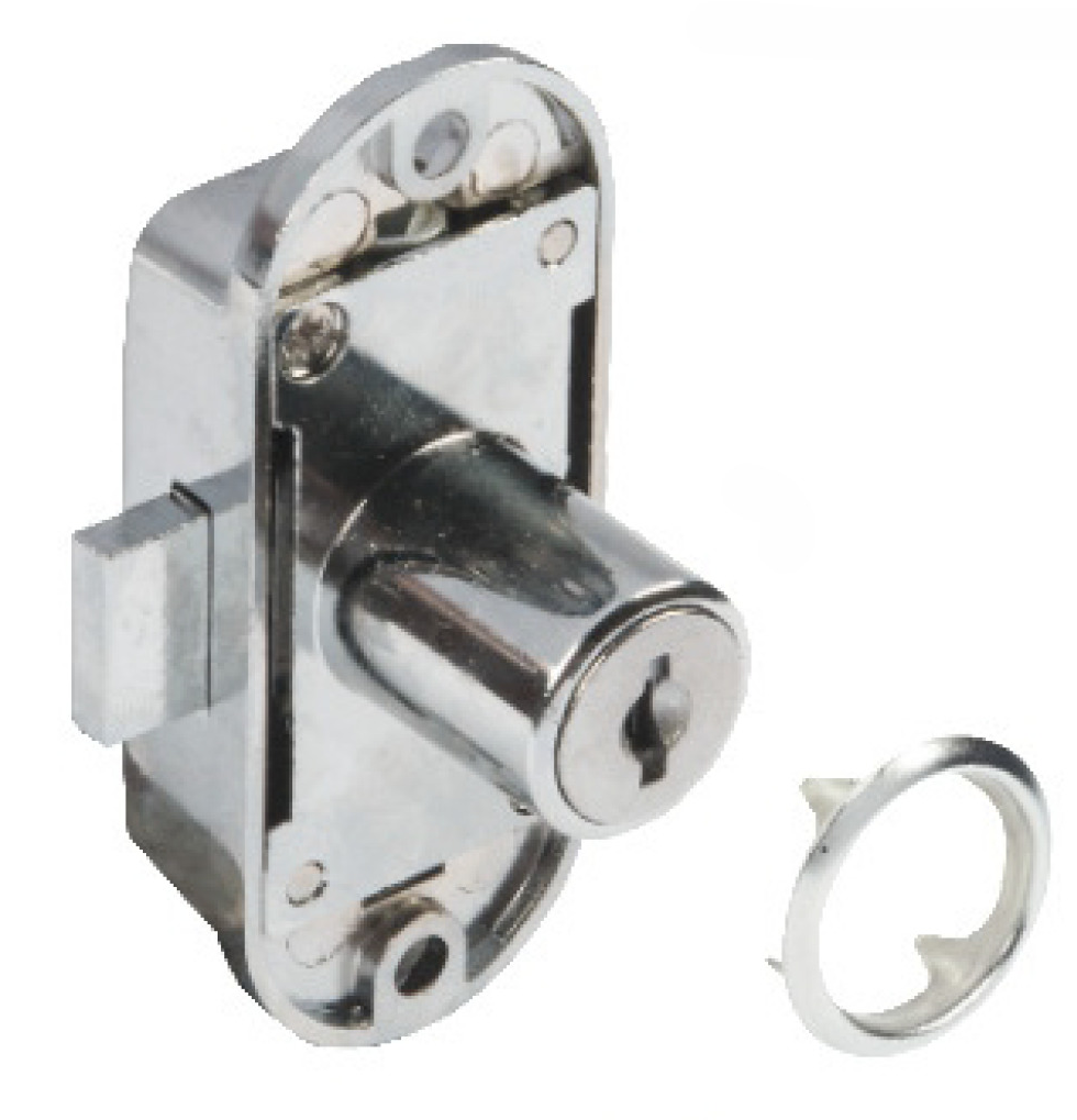 Häfele Espagnolette lock, nickel finish, article P-01503387, with removable-core cylinder and keys